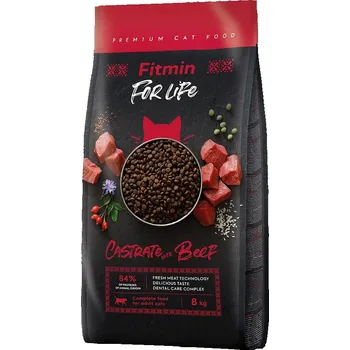 Krmivo pro kočku Fitmin For Life Castrate Beef kompletní krmivo pro kočky 8 kg