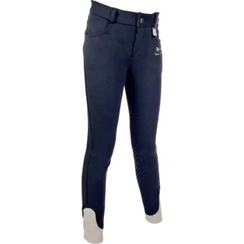 Jezdecké kalhoty HKM Rajtky Kids Easy HKM, s gripem na kolenou, dětské, deep blue 170