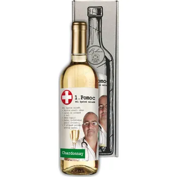 Víno Bohemia Gifts Dárkové bílé víno 0,75 l Chardonnay – První pomoc