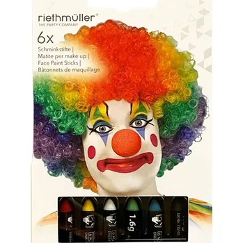 Party dekorace Pastelky na obličej Klaun 6 ks