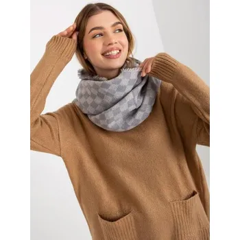 Šála Dámský zimní vlněný komín RUTH šedobílý
