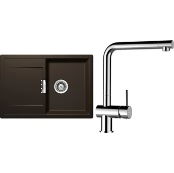 Granitový dřez Set Schock S6-8 (dřez Mono D-100S Bronze + baterie Epos Chrom)