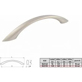 Věšák Úchytka PALOMA 96 Ni satin.