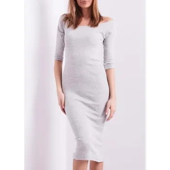 Dámské šaty Dámské šaty na ramena KIERA světle šedé