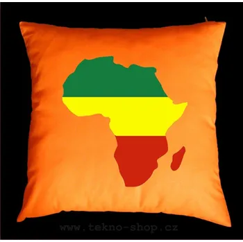 Dekorativní polštářek TEKNOSHOP RASTA AFRIKA dnb polštářek s potiskem černý