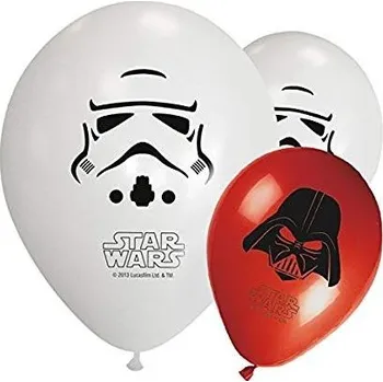 Seriál balónky Star Wars 8 ks - bílé a červené