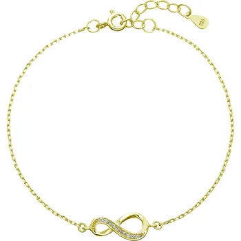 Náramek Pozlacený náramek se zirkony nekonečno 13009.1