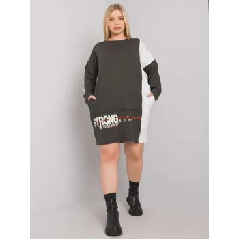 Dámská tunika Dámská tunika bavlněná plus size ELEASHA tmavě khaki
