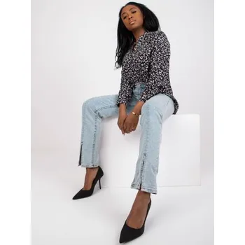 Dámská halenka Dámská halenka s potiskem a výstřihem do V INESA černá