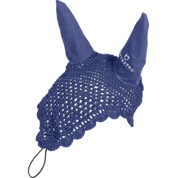 Koňská maska proti hmyzu Čabraka Equestro bavlněná, Full, tmavě modrá