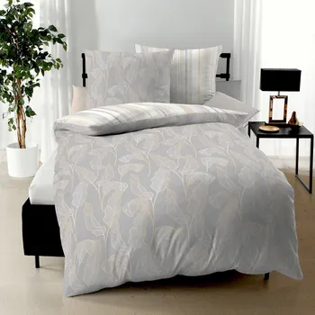 Povlečení Kaeppel | Povlečení Thrive šedé 140x200, 70x90 - makosatén