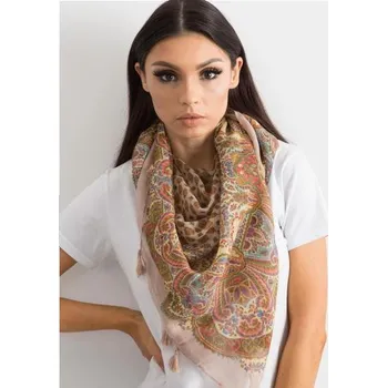 Šátek Dámský šátek s potiskem a střapci JORDAN růžový