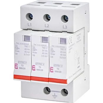 Jistič 002442988 Svodič přepětí ETITEC V T2 690/20 3+0 RC, ETI