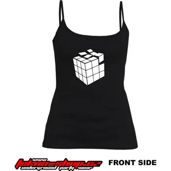 TEKNOSHOP Rubik tekno tílko s potiskem dámské L červené