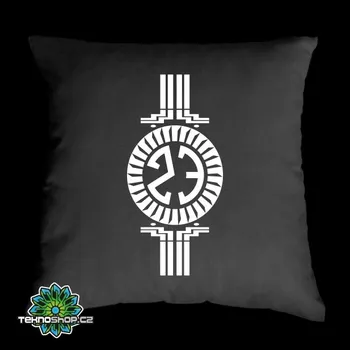 Dekorativní polštářek TEKNOSHOP Virus Sound System 23 Clock polštářek s potiskem černý