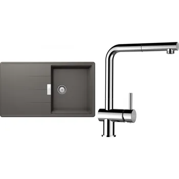 Granitový dřez Set Schock S13-9 (dřez Tia D-100 Silverstone + baterie Epos.120 Chrom)