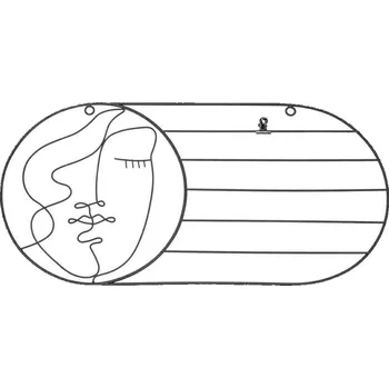 Úložný box Nástěnný organizér Face 50 cm černý
