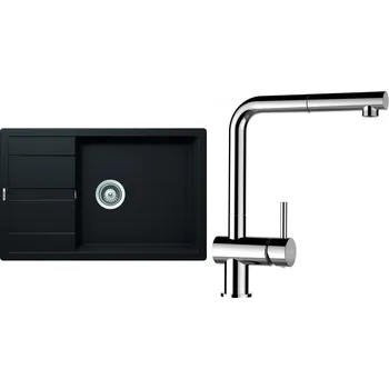 Granitový dřez Set Schock S22-15 (dřez Manhattan D-100LS Nero + baterie Epos.120 Chrom)