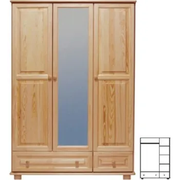 Nábytek ImportWorld Šatní skříň z masivu Otakar s133 (Barva dřeva: Dub)