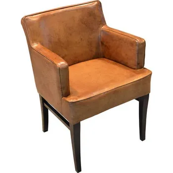 Křeslo Kožené křeslo DT06 Barva nohou: Gris, Kůže: Medium Brown