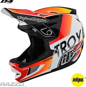 Sport Downhill helma TroyLeeDesigns D4 Composite Helmet MIPS Qualifier White Orange L