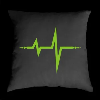 Dekorativní polštářek TEKNOSHOP Fibrillation tekno polštářek s potiskem černý