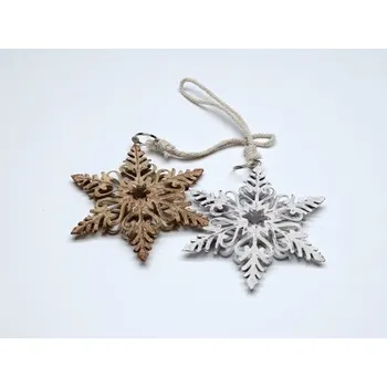 Vánoční dekorace Hvězda s ornamenty , Barva Hnědá