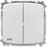 3559A-A52940 S Přepínač dvojitý střídavý s krytem, řazení 6+6, IP44, bezšroubové svorky, šedá, ABB