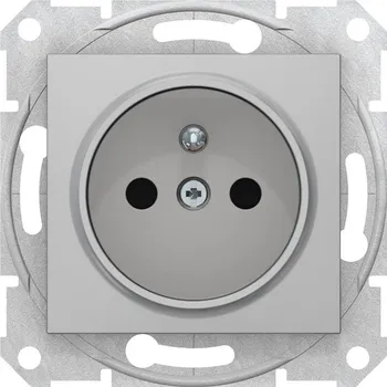 Elektrická zásuvka SDN2800760 Zásuvka 2P+PE bezšroubová dětské clonky, alu, Schneider