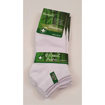 Dámské ponožky Nízké ponožky s bambusovým vláknem Bílé 3ks 60,- Velikost: 35-38