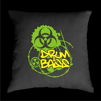 Dekorativní polštářek TEKNOSHOP DNB TOXIC polštářek s potiskem černý