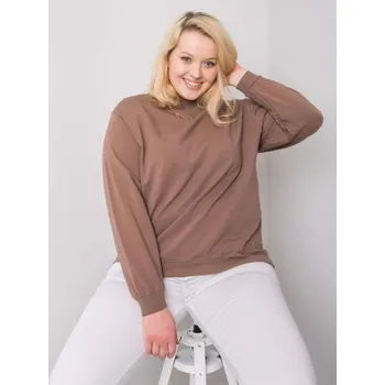 Dámská mikina Dámská mikina s kapucí plus size HARMONY hnědá