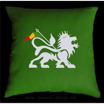 Dekorativní polštářek TEKNOSHOP Rasta Lion dnb polštářek s potiskem žlutý