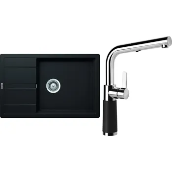 Granitový dřez Set Schock S19-9 (dřez Manhattan D-100LS Nero + baterie SC-540.120 Nero)
