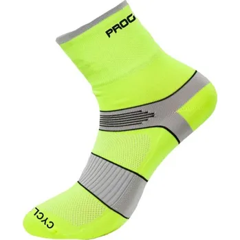 ponožky Progress CYCLING HIGHT SOX žluto-šedé (ponožky Progress CYCLING HIGHT SOX žluto-šedé)