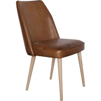 Pohovka Kožená židle DT13 Barva nohou: Brossé Nature, Kůže: Blue Marine