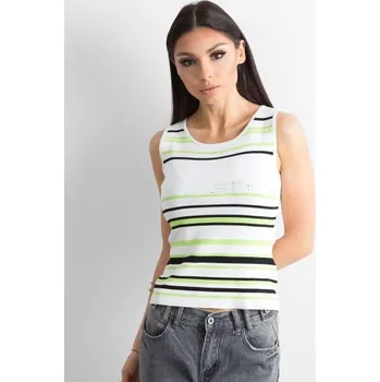 Dámský top pruhovaný LINES bílý a zelený