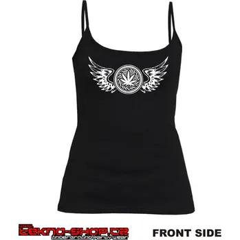 TEKNOSHOP Wings Green tekno tílko s potiskem dámské M černé
