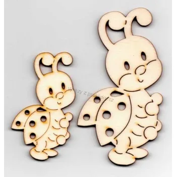 Dřevěné výřezy, roztomilá BERUŠKA, větší varianta, 5.2 x 9.5 cm, 1ks