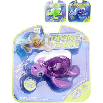 Želva 14cm na potápění do vody na baterie Světlo 3 barvy blistr