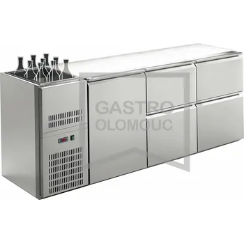 OEM Stůl chladící barový REGD - 306E (3 sekce/délka 2150 mm) s chlazenou vanou na nápoje Varianta: Stůl chladící barový REGD - 306E (3 sekce/délka 2150 mm) s chlazenou vanou na nápoje