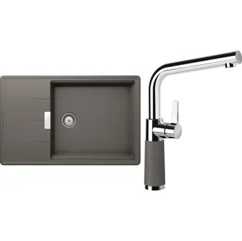 Granitový dřez Set Schock S14-6 (dřez Tia D-100LS Silverstone + baterie SC-540 Silverstone)