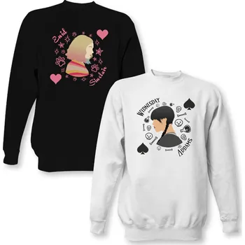 Pánská mikina Mikina bez kapuce Unisex s potiskem Enid Sinclair a Wednesday Addams pánské