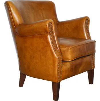 Křeslo Křeslo Justin DT37 v kůži Barva nohou: Peau d´ane, Kůže: Black