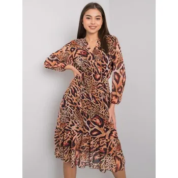 Dámské šaty Dámské šaty s volánem DARINA světle hnědé