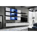 ImportWorld Obývací stěna Zdenko J3, černá matná/bílý lesk