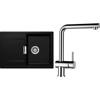 Granitový dřez Set Schock S6-8 (dřez Mono D-100S Magma + baterie Epos Chrom)