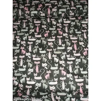 LÁTKA kočky na černé 01