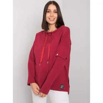 Dámská halenka Dámská halenka s kapsami plus size na rukávech LUNARA bordó