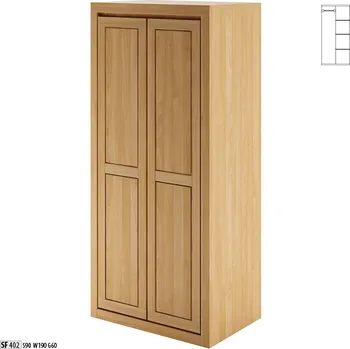 Nábytek ImportWorld Šatní skříň Orlando masiv buk v190 x š90 x h60 cm (Barva dřeva: Buk bělený)